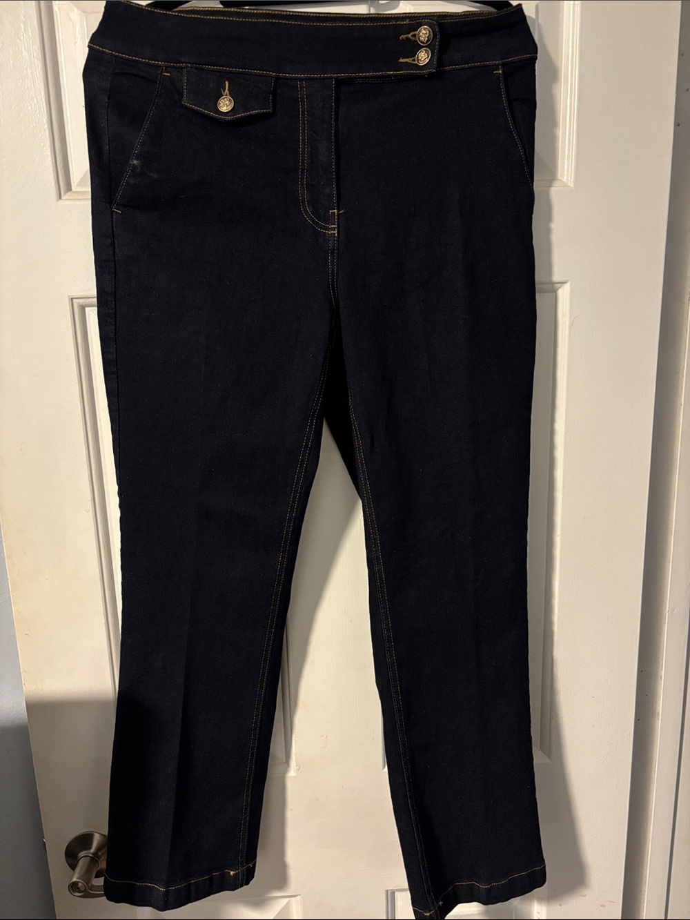 Autres Filles Denim Jeans With Contrast Golden Yellow Stitching
